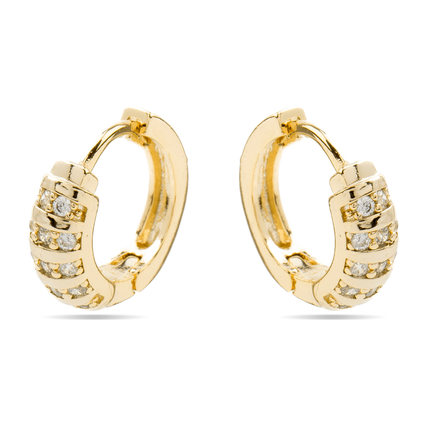 Pendientes de Circonita Brillante acabados en oro amarillo de 18K