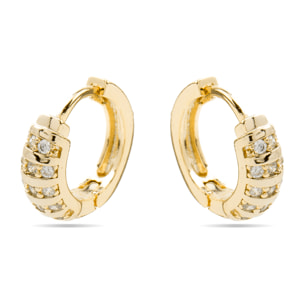 Pendientes de Circonita Brillante acabados en oro amarillo de 18K