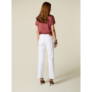 Oltre - Pantaloni in drill misto cotone - Bianco