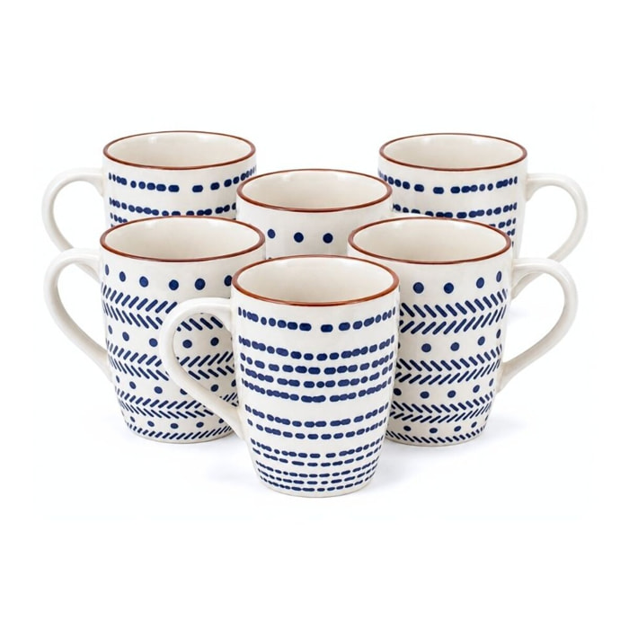 Lot de 6 mugs, SANTORIN