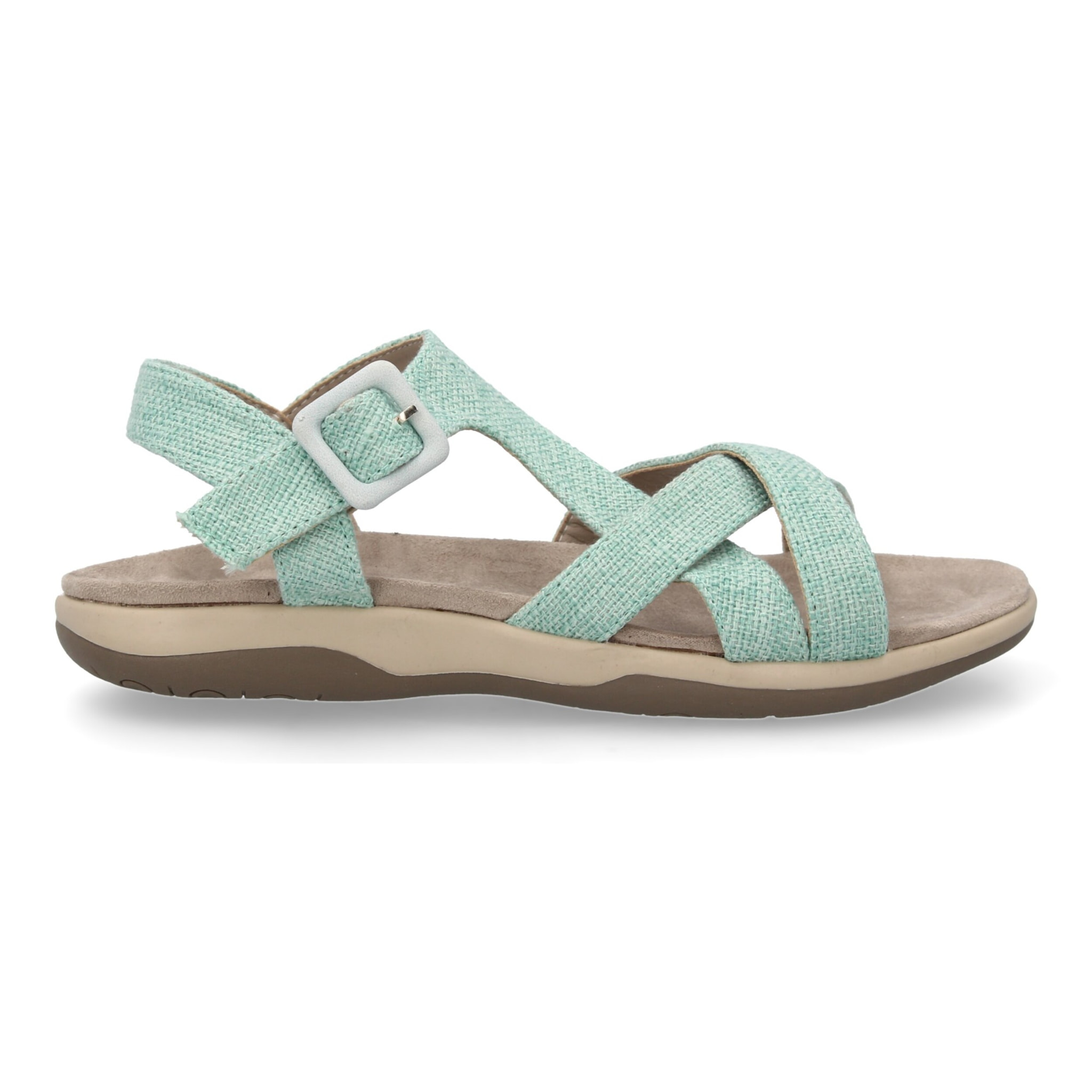 Sandalias planas de mujer diseño moderno, comodas con cierre de cierre autoadherente y con tiras cruzadas