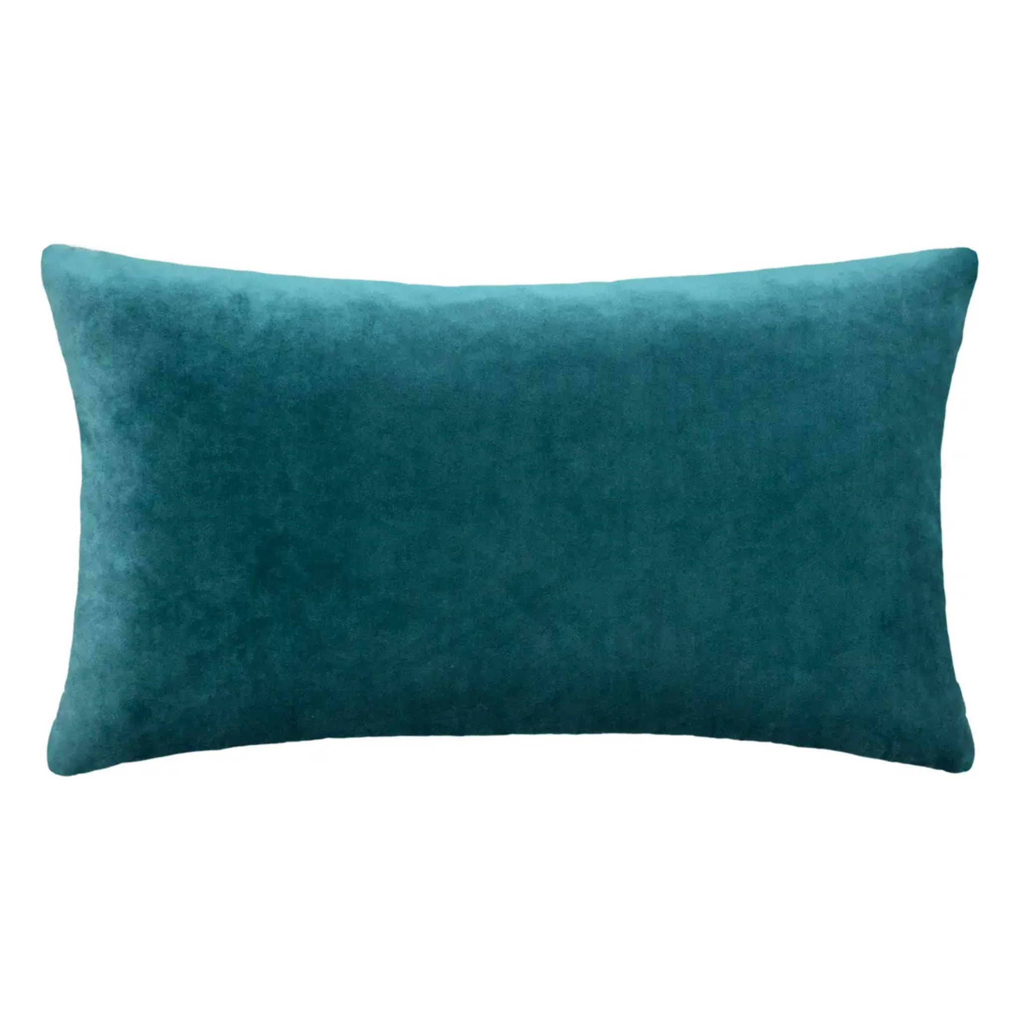 Coussin "Dolce" velours bleu canard 38x58cm