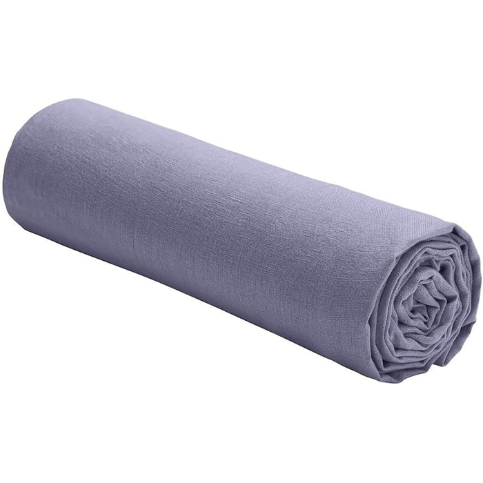 Drap housse - bonnet:40cm 100% lin lavé 160g mineral