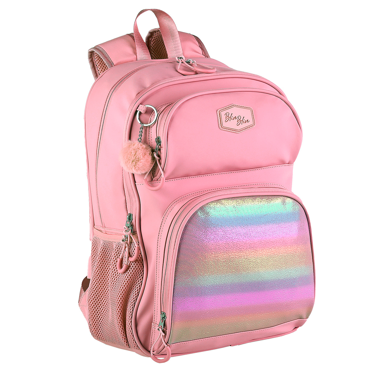 Blin-Blin Arcoiris mochila primaria doble compartimento, de gran capacidad y adaptable a carro.