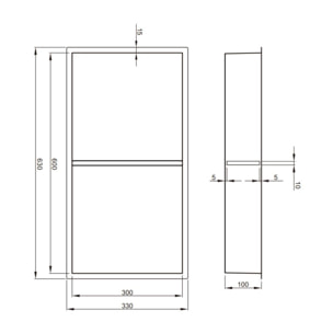 Aurum Niche de Douche à encastrer, Acier Inoxydable 304, 2 étagères, 60x30x10cm, Gun Métal brossé PVD (SATAURN6030SBGM)