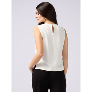 Oltre - Top fluido con aplicaciones decorativas - Blanco