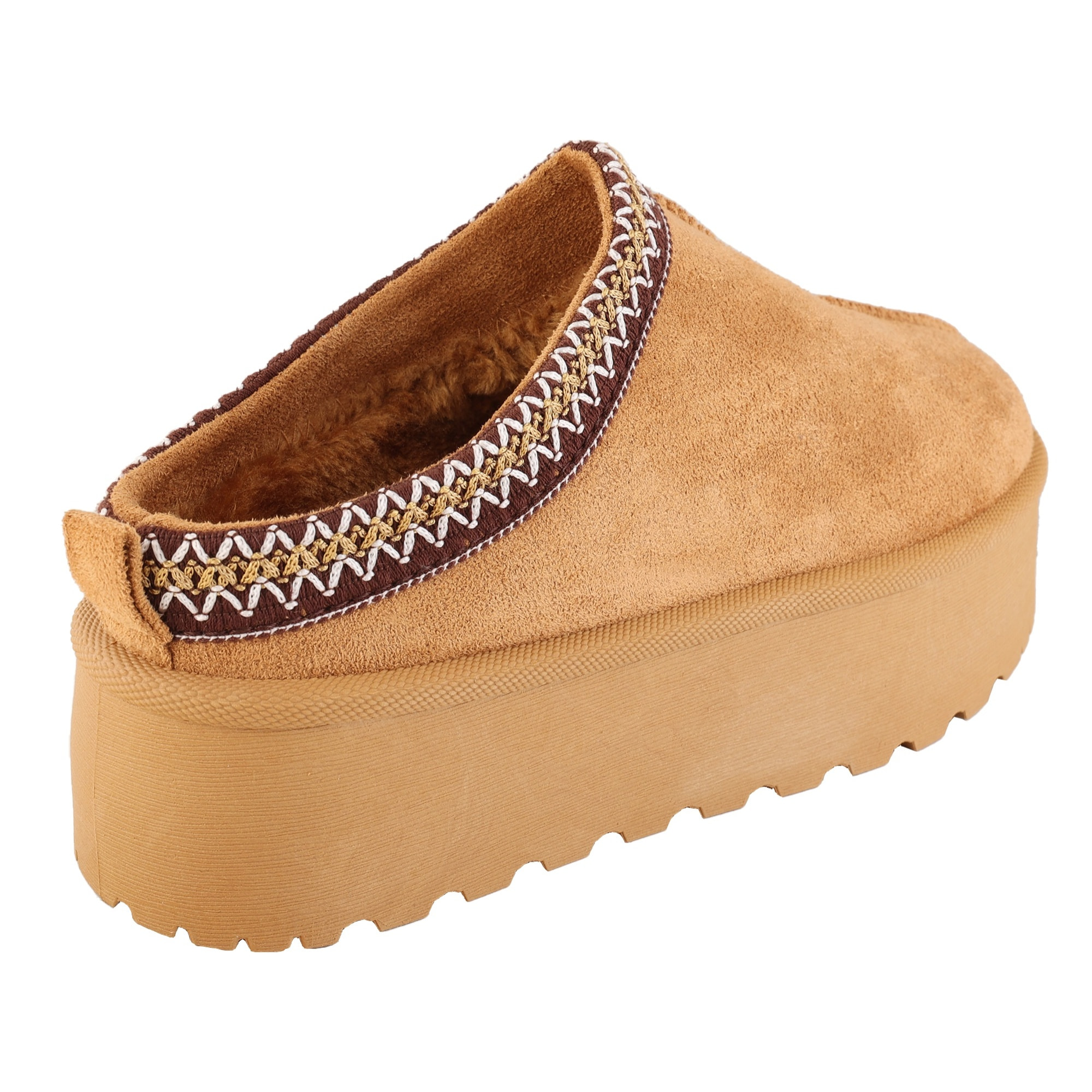 Ciabatte in simil camoscio imbottite con platform