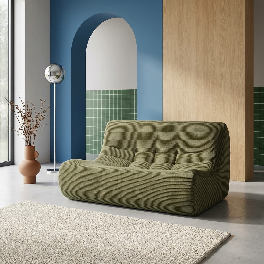 Chauffeuse velours côtelé 2 places SOKOL