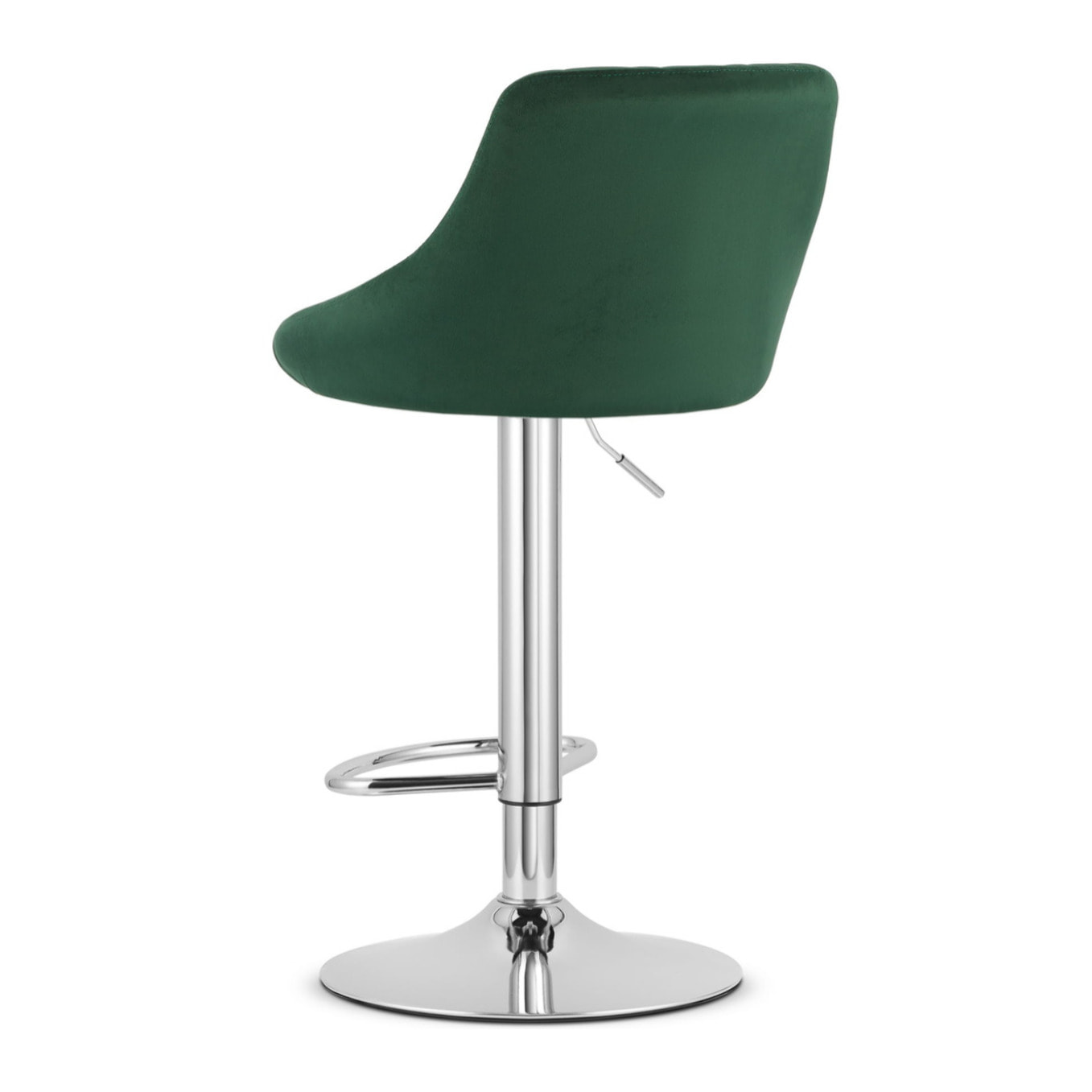 Sgabello da bar KAST in velluto verde con base cromata
