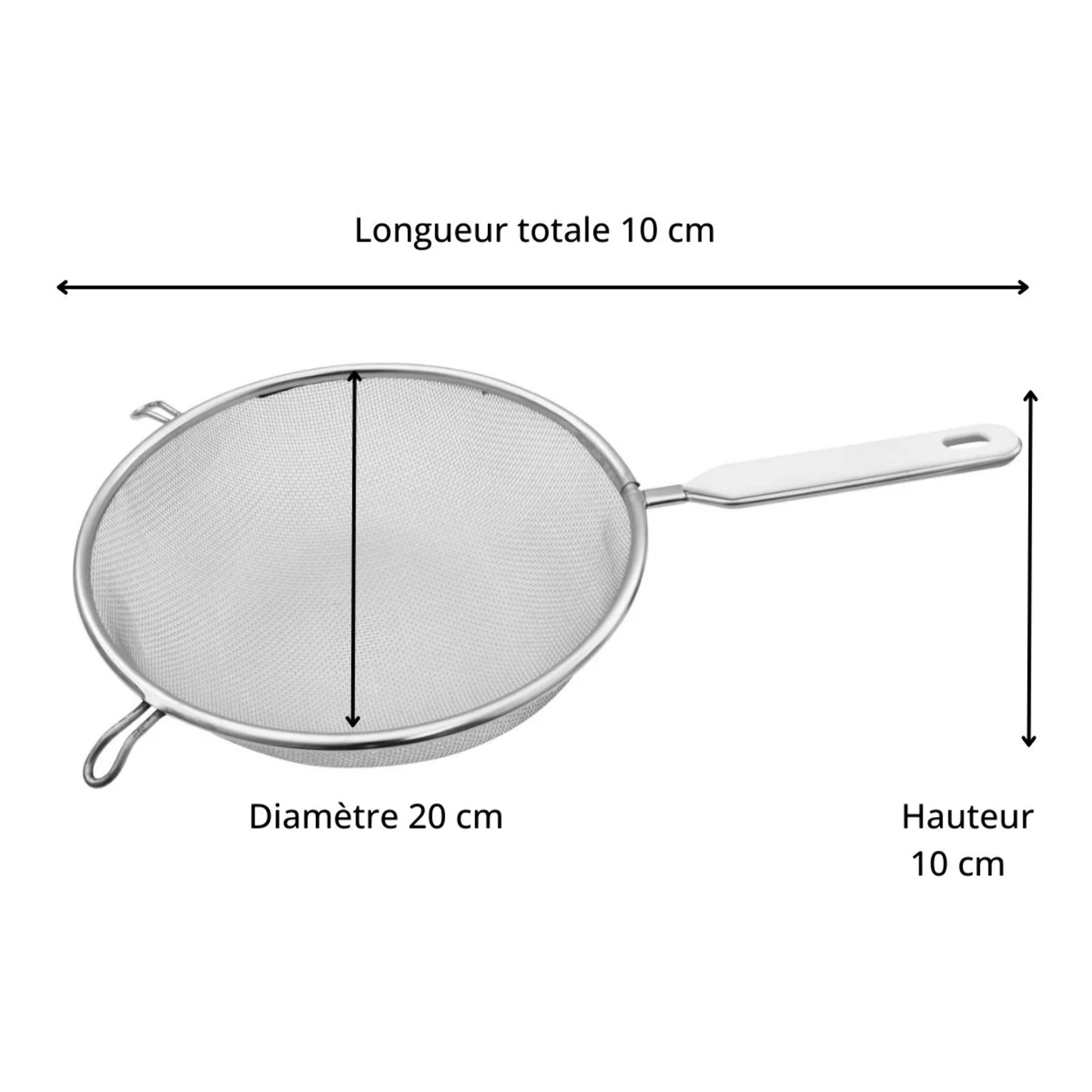 Passoire tamis avec manche en inox diamètre 20 cm Fackelmann Basic