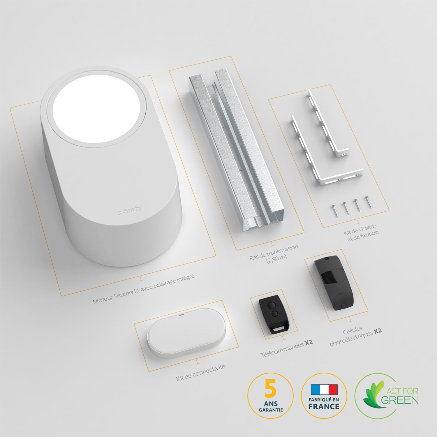 Motorisation porte de garage Serenia 700 io Connect - Pilotable à distance avec smartphone et assistants vocaux