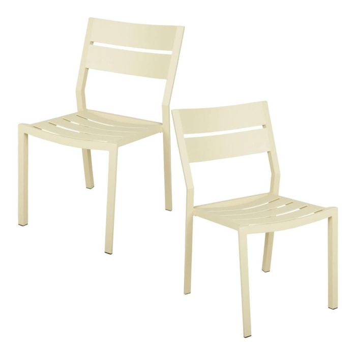 Chaise de jardin en aluminium jaune tendre (lot de 2) STOCKHOLM