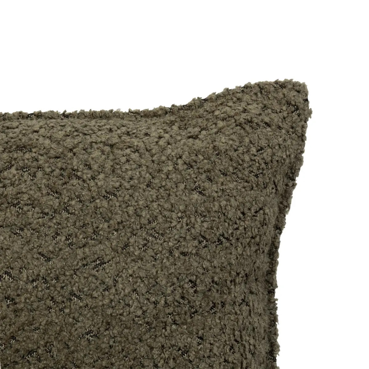 Coussin bouclette Soana vert kaki 30x50cm