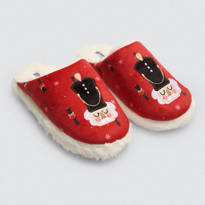 Pantofole per bambini con stampa schiaccianoci