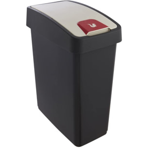 Cubo de la Basura Premium con Tapa Abatible, Magne, Gris grafito