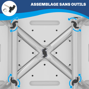 Chaise de douche siège de douche ergonomique hauteur réglable pieds antidérapants charge max. 136 Kg alu HDPE bleu