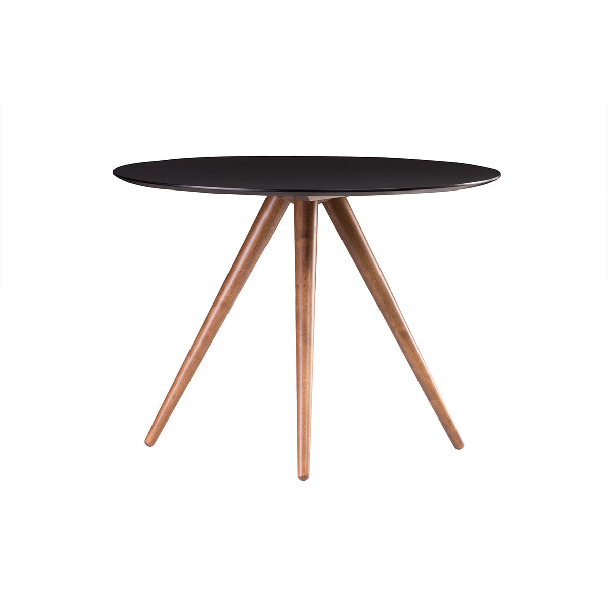 Table à manger ronde design noyer et noir D106 cm WALFORD