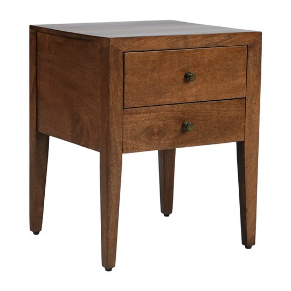 Table de chevet Pikasso -bois massif de mangue-couleur noyer 40 x 50 x 38 cm