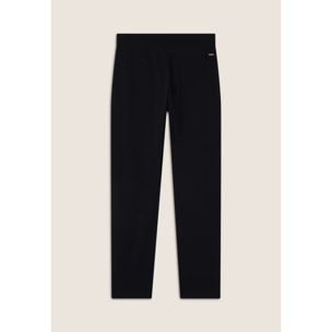 Pantaloni regular con spacchi e coulisse animalier