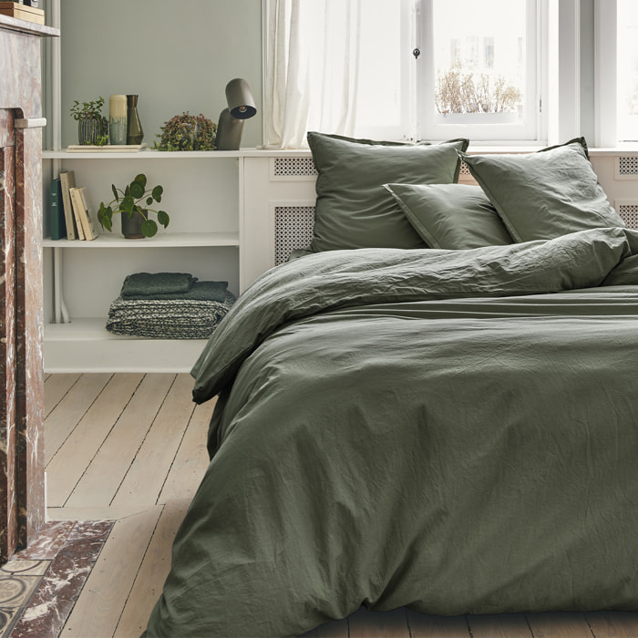 Housse de couette unie en coton, Made in France, TOUT DOUX , Vert Palme