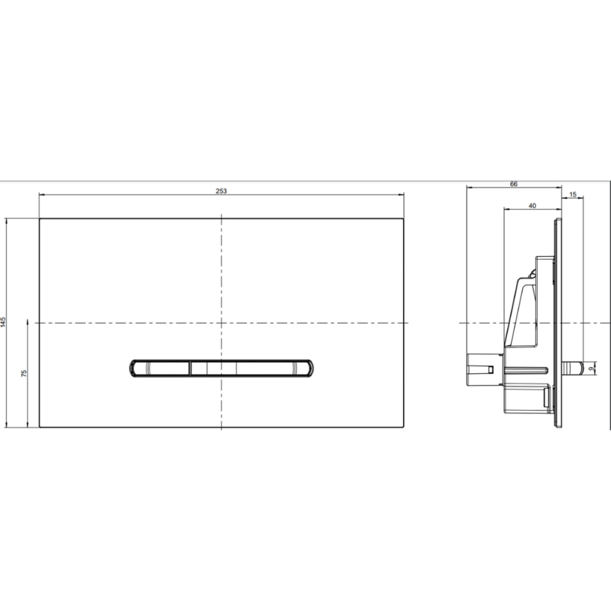 Plaque déclenchement WC ViConnect 300S Anthracite mat