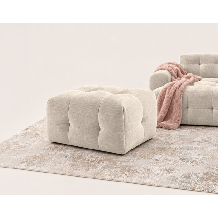 Diane - pouf en velours texturé - Beige