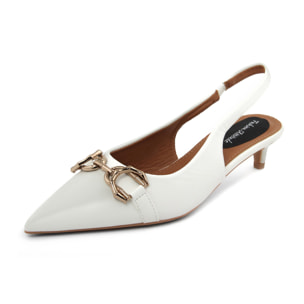 Slingback Donna colore Bianco-Altezza tacco:5cm