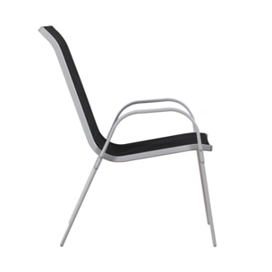 Fauteuil jardin Textilène "Cordoba" - Phoenix - Noir - Lot de 2