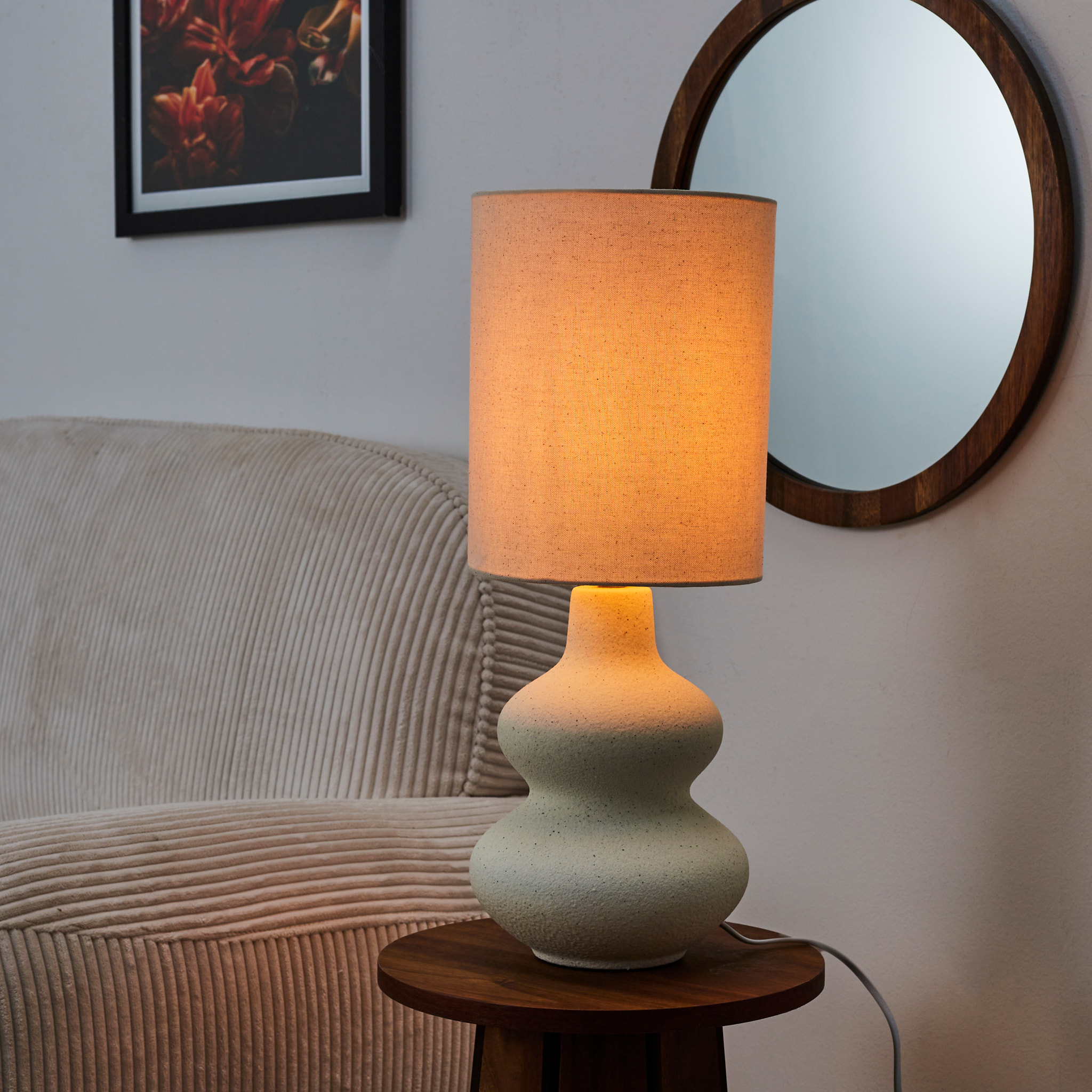 Lampe Ceramique Creme H50cm