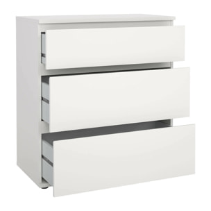 Cassettiera atre cassetti, colore bianco, cm 76 x 83 x 40