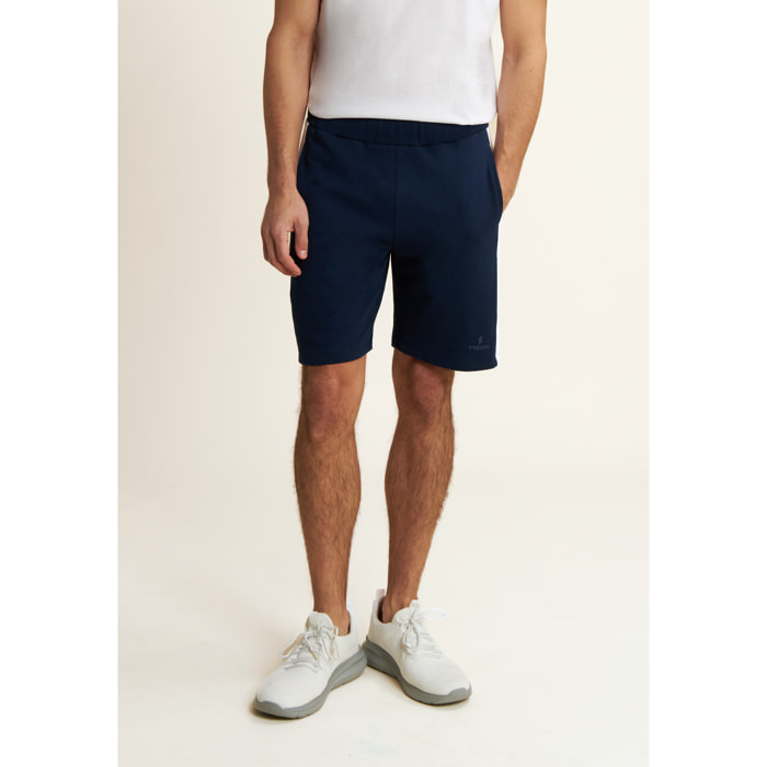 Pantaloni corti in French Terry con Dettagli a Contrasto