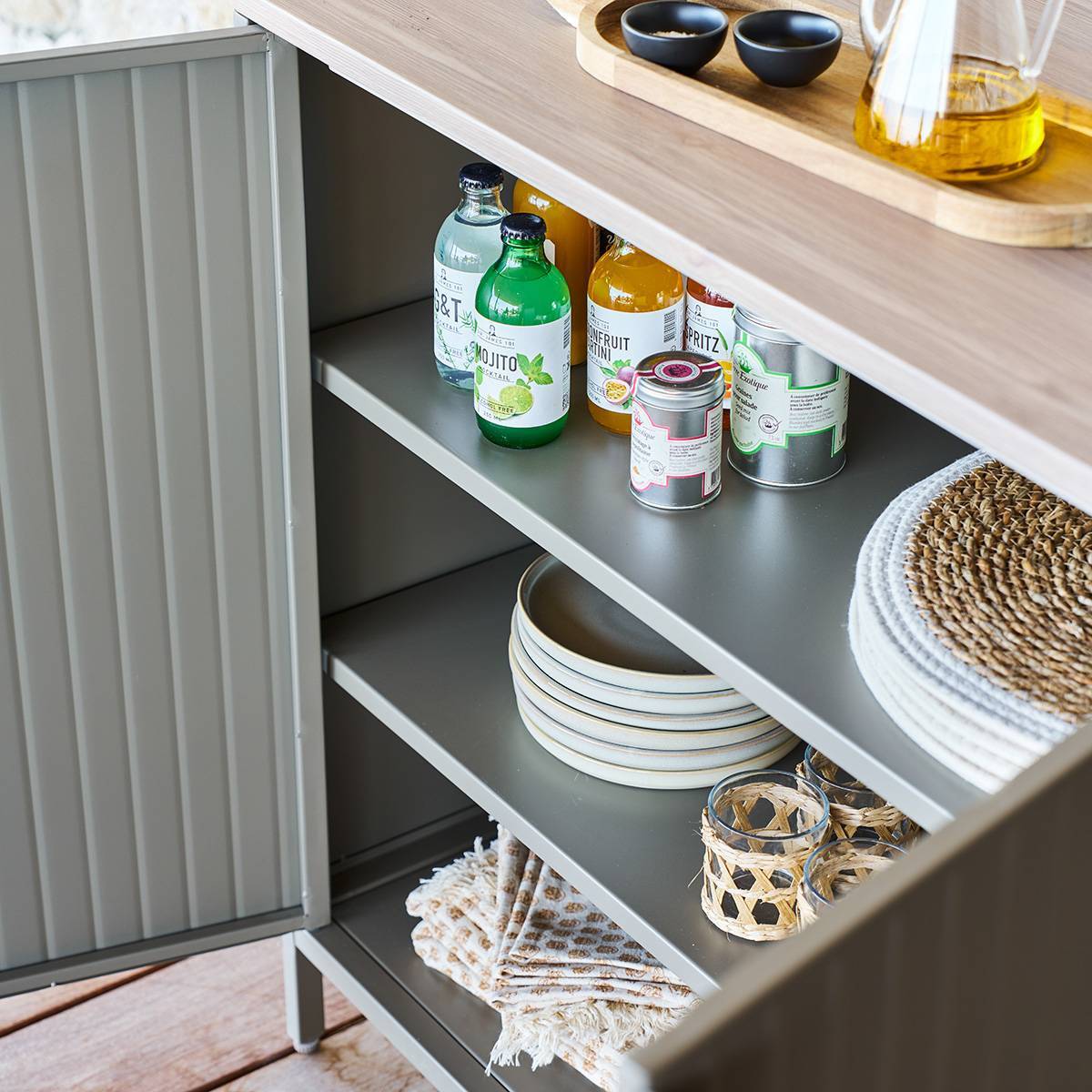 Buffet de jardin Ironia en acier galvanisé café