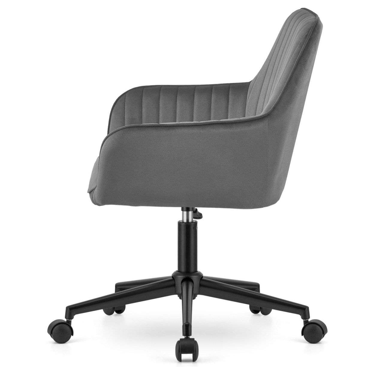Sedia da ufficio Roxy in velluto grigio scuro