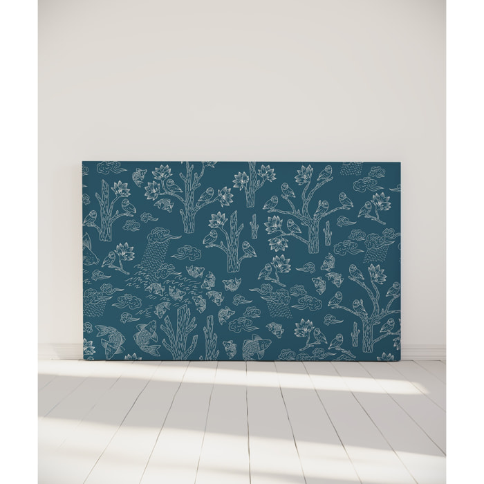 Tête de lit Mésanges bleues | Coloris Bleu | Largeur au choix