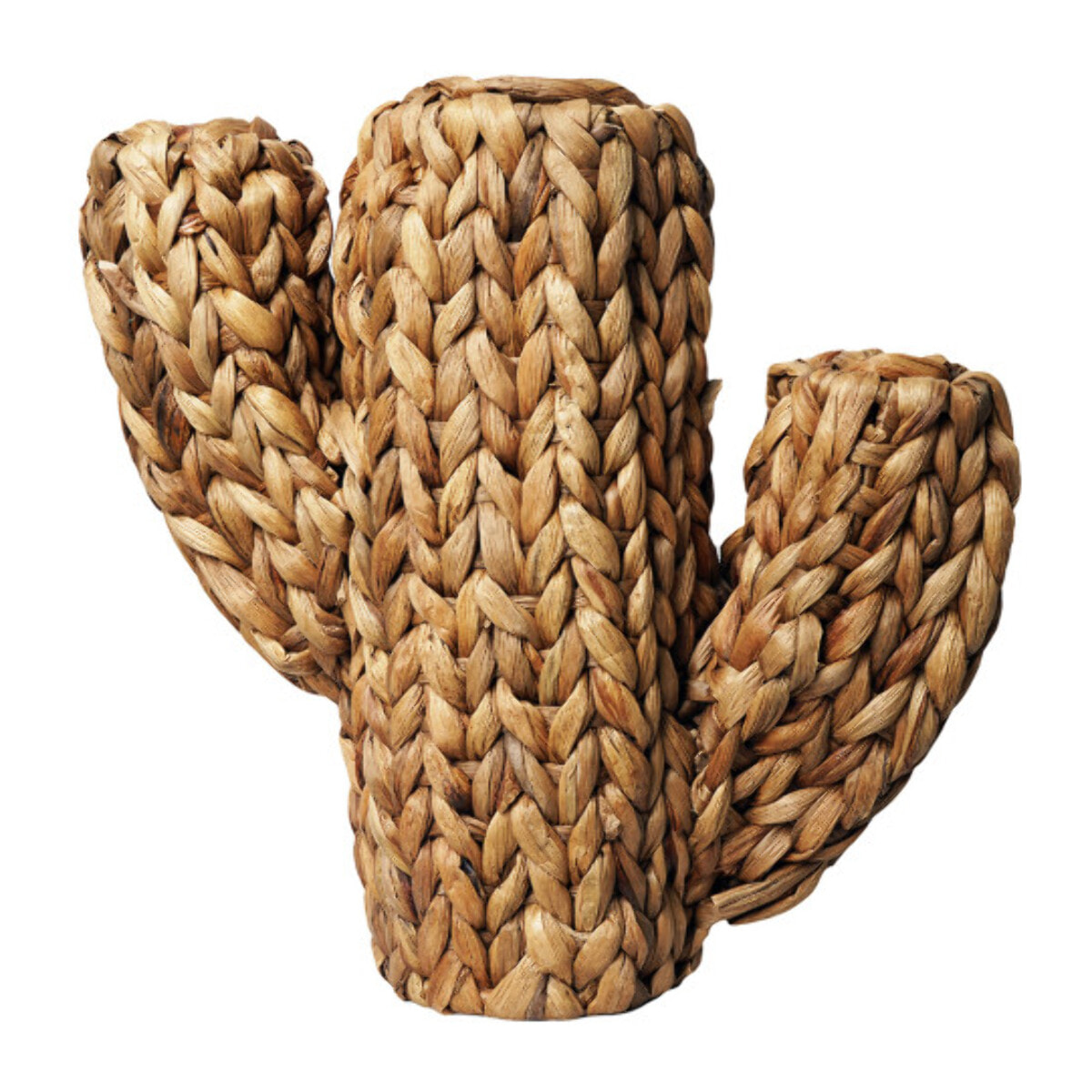 Cactus décoratif H. 32 cm tressé en jacinthe d’eau – Gaby