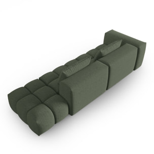 Canapé modulable droit "Lorella" 3 places en tissu structurel vert olive foncé