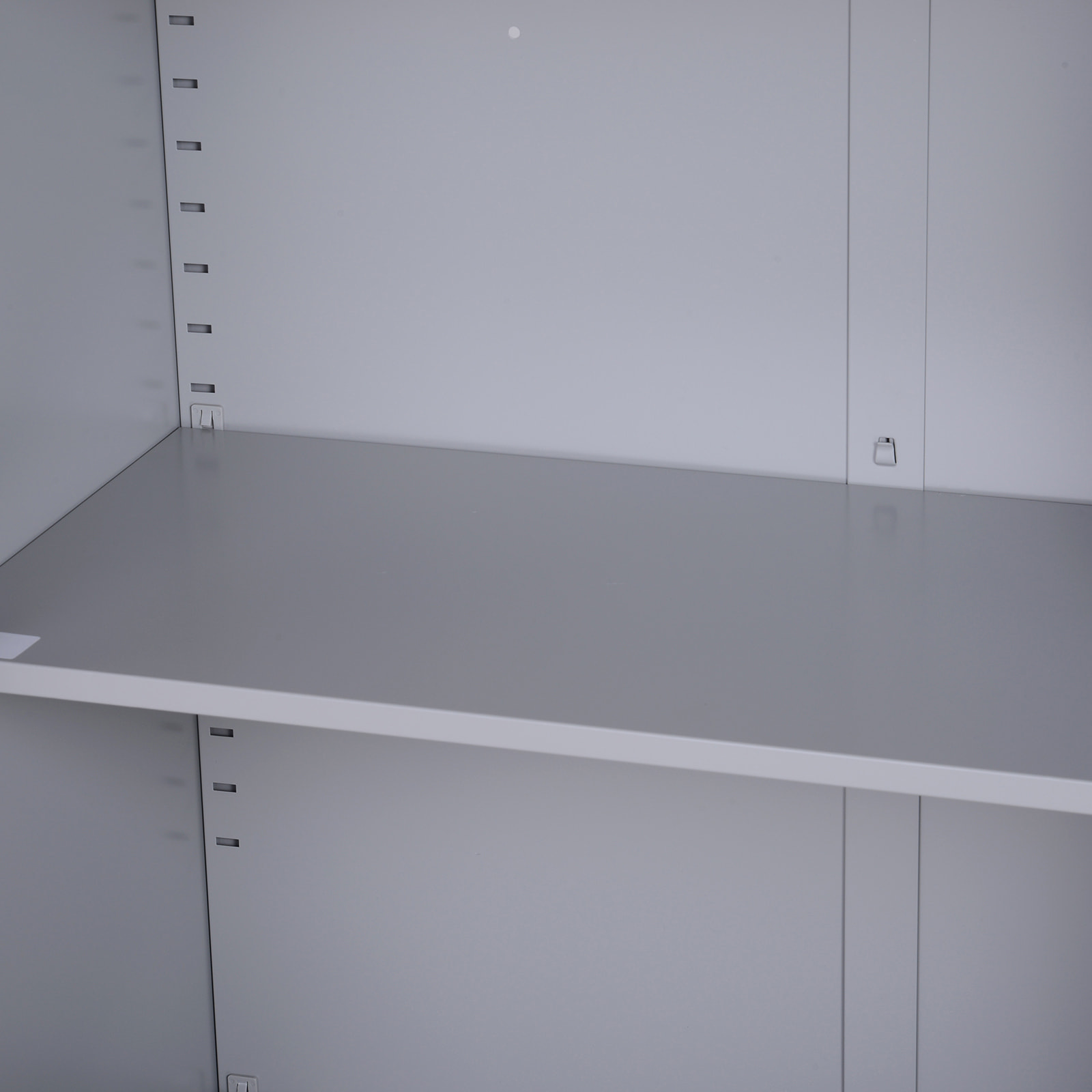 Armoire de bureau métal verrouillable 2 portes étagère gris