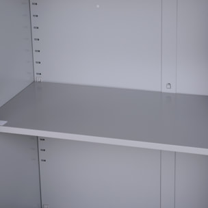 Armoire de bureau métal verrouillable 2 portes étagère gris