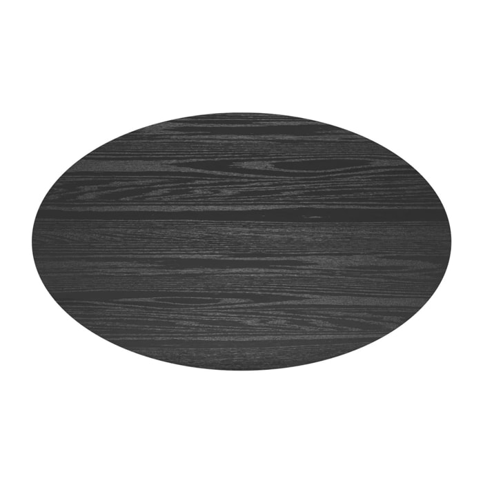 Table ovale 6 personnes en bois noir 150 cm - Eddy