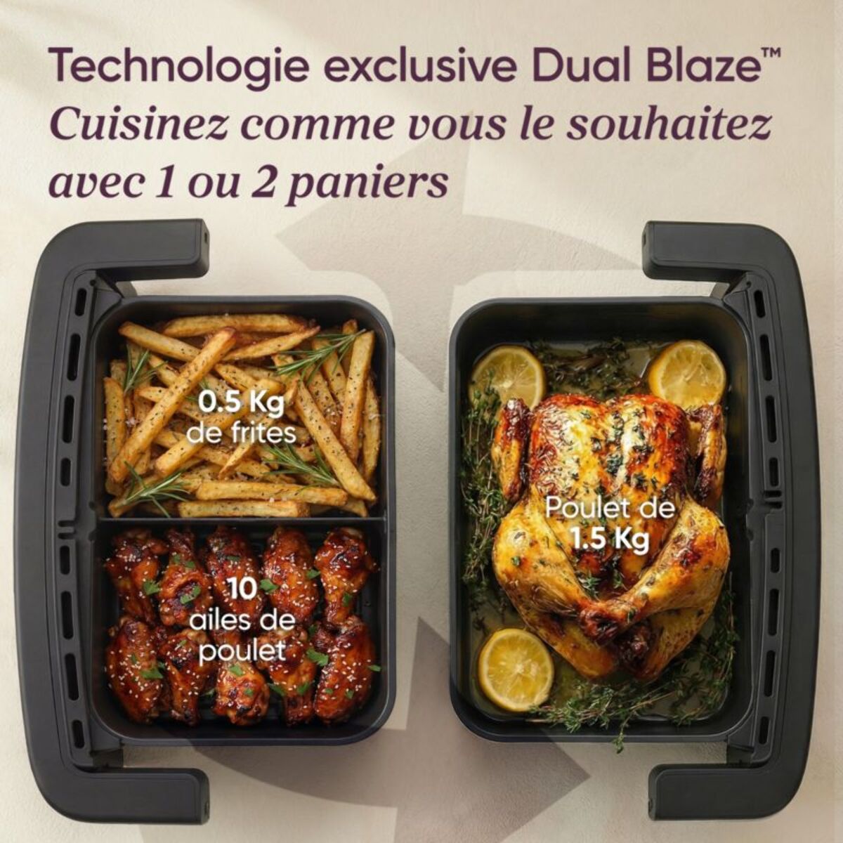 Friteuse sans huile COSORI Dual Blaze Twinfry Compact 8.6-L KAAPAFC