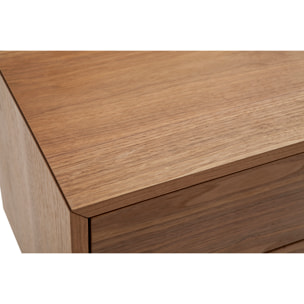 Table de chevet vintage bois foncé noyer et métal MANNY