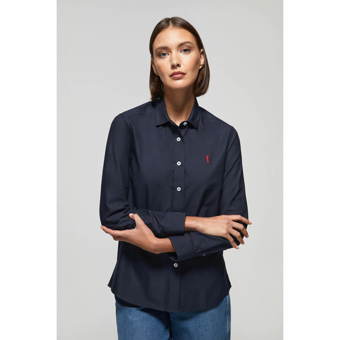 Camicia Oxford Regular fit blu marino con logo Rigby Go