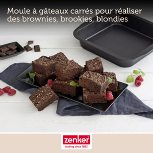 Set pâtisserie avec moule à brownie 27 x 26 en acier, 2 bols à mixer, verre mesureur et spatule Zenker