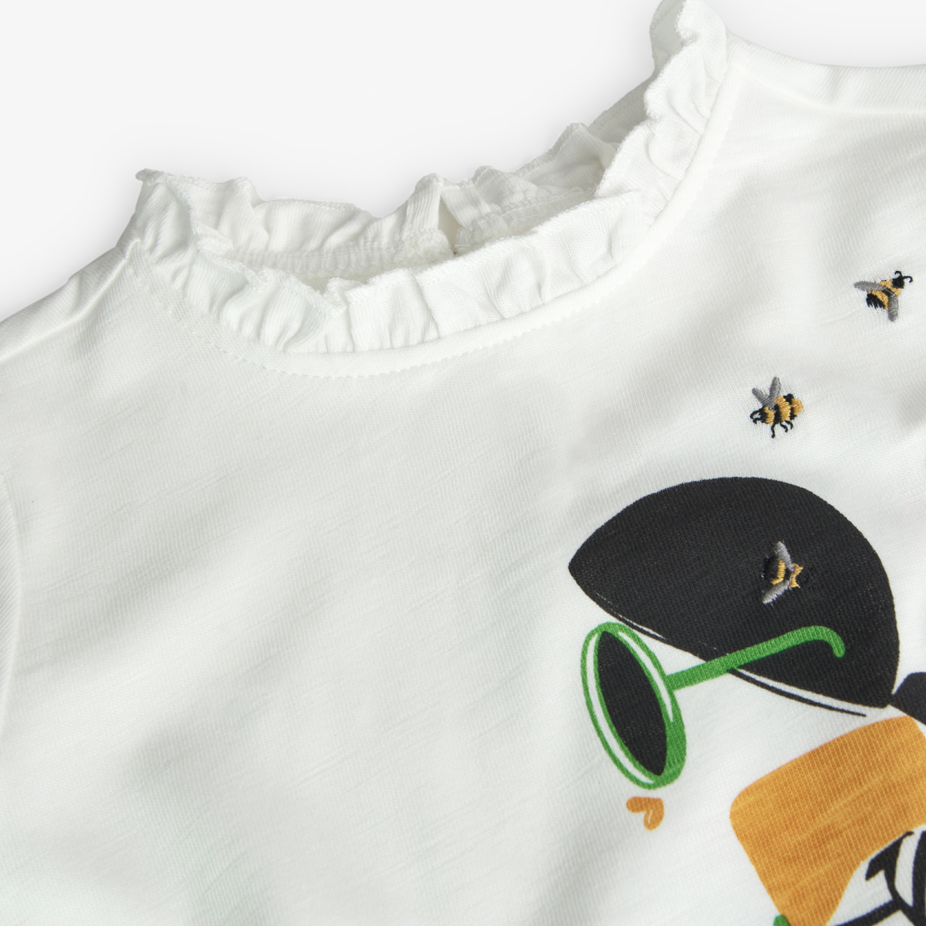 Camiseta punto flamé de niña