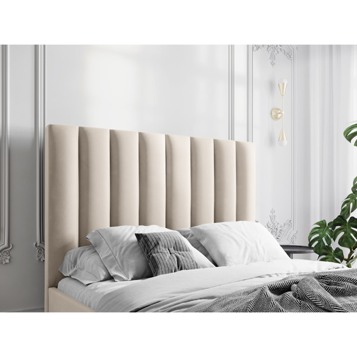 Tête de lit "Camargue" 180x120cm en velours beige clair