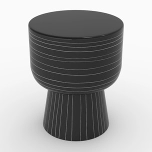 Table d'appoint ronde en métal noir D34 cm - Zita