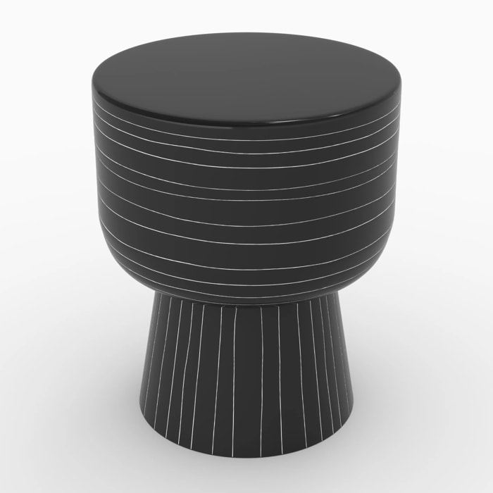 Table d'appoint ronde en métal noir D34 cm - Zita