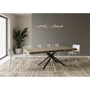 Table extensible 80x120/204 cm Karida taupe pieds anthracite