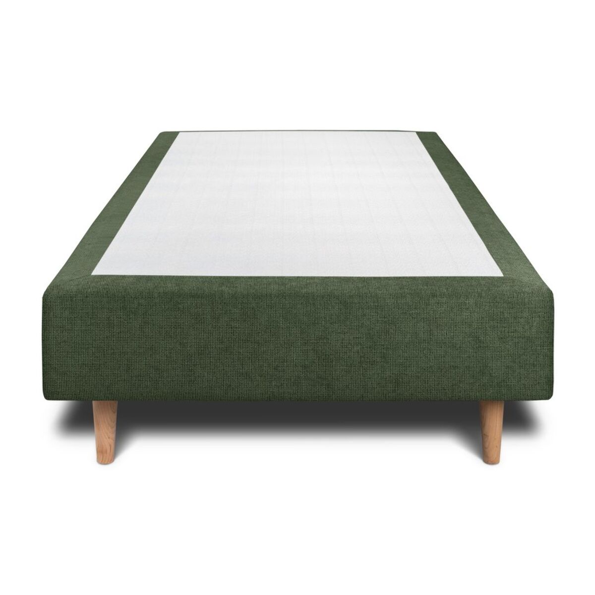 Lit avec tête de lit tapissée tissu et sommier tapissier Ep20