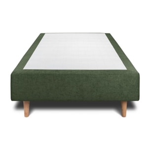 Lit avec tête de lit tapissée tissu et sommier tapissier Ep20